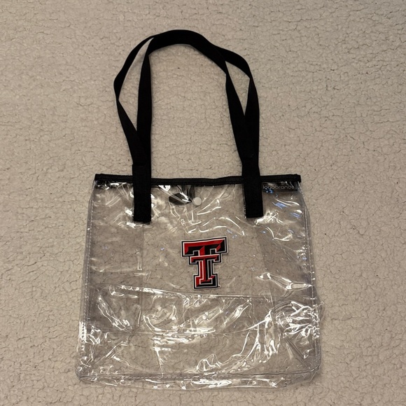 Handbags - Clear Texas Tech Tote Bag with Black Straps